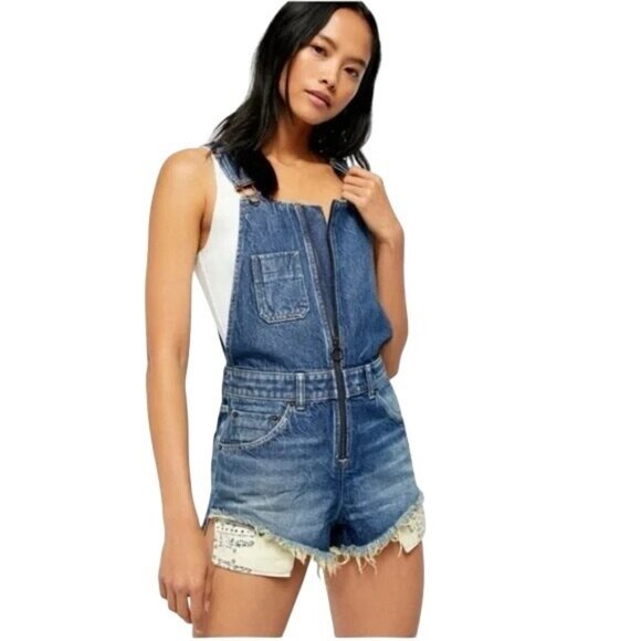 We The Free Sunkissed Denim Overall Size 6 Boho Nashville Summer Country - Picture 1 of 8